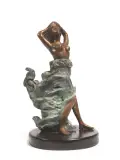 Alessandro Romano, Donna scultura in, bronze on base in legno cm