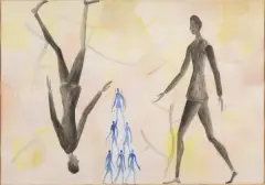 Figure 2002 by Roberto Barni, mixed media (watercolour, offered Oct 2021