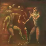 Olga Bulgakova, Magician and Clown, oil on canvas cm