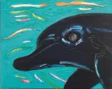 Aldo Turchiaro, Delfino, mixed media on canvas cm