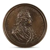 Hemry Newton, 1709 by Massimiliano Soldani Benzi, medaglia in bronze, offered Oct 2021