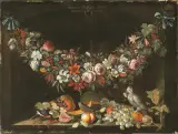 Pieter van Eijse, Untitled, NATURA MORTA CON GHIRLANDA DI FIORI