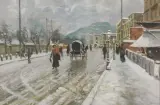 Fausto Pratella, Prime Nevi, oil on compensato