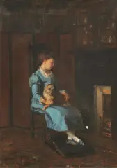 Edith Con Il Suo Cagnolino by Frank Hill Smith, oil on canvas, offered Oct 2021