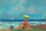 Figura Sugli Scogli by Renato Natali, oil on masonite, offered Oct 2021