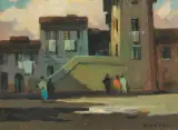 Vecchia Livorno by Renato Natali, oil on compensato, offered Oct 2021
