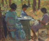 Le Ricamatrici by Ludovico Tommasi, oil on canvas, offered Oct 2021