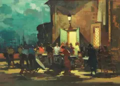 Baruffa by Renato Natali, oil on compensato, offered Oct 2021