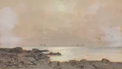 Marina by Gino Romiti, oil on compensato, offered Oct 2021