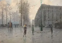 Palermo Dopo La Pioggia by Aurelio Catti, oil on compensato, offered Oct 2021