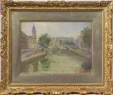 Gaetano Sperati, La Senna, Parigi, oil on cardboard