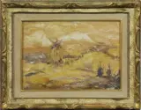 Gaetano Sperati, Paesaggio Belga, oil on card telato