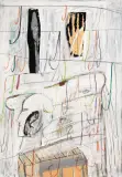 Mimmo Paladino, Senza titolo 1992, oil on cardboard cm
