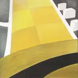 Marianne Wild Feldner, Untitled, Gelbe Felden mit weissen Hausen