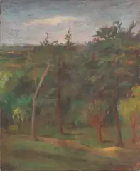 Domenico Purificato, Paesaggio 1946, oil on canvas cm