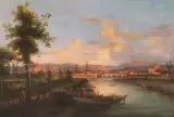 Giovanni Signorini, Veduta Dell'Arno, oil on canvas