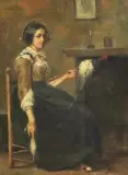 Alejandrina Gessler y Lacroix, La Filatrice, oil on canvas