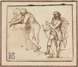 Francesco Allegrini, Studio Per Tre Figure, penna e inchiostro