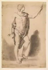 Studio Di Figura Drappeggiata by Pietro Fancelli, pietra nera, offered Apr 2021