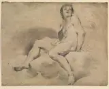 Tommaso Gherardini, STUDIO DI NUDO SEDUTO (recto e verso)