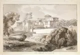 Tommaso Minardi, Veduta Di Castel Gandolfo, pencil nera