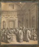 Luigi Ademollo, Miracolo Di Sant'Ambrogio, pencil nera