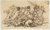Vincenzo Brioschi, Scena Di Battaglia, penna e inchiostro