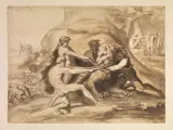 Arcangelo Michele Migliarini, Lotta Con Un Leone, pencil nera