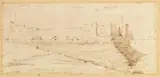 Jean Pesne, Veduta Di Una Fortezza, penna e inchiostro