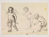 Luigi Sabatelli, Putti Che Giocano A Bocce, pencil nera
