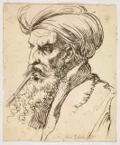 Giuseppe Sabatelli, Untitled, Arabo che fuma penna e inchiostro