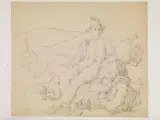 Giuseppe Moricci, Viandante Seduto, pencil nera