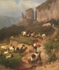 Paesaggio Montano by Andrea Markò, oil on canvas, offered Apr 2021