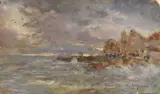 Eugenio Gignous, Marina, oil on card