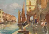 Attilio Achille Bozzato, Chioggia, oil on canvas