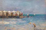 Bagnetti Di Antignano by Gino Romiti, oil on compensato, offered Apr 2021