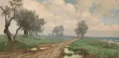 Mario Mirabella, Paesaggio Dopo La Pioggia, oil on canvas