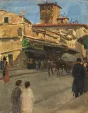 Cesare Ciani, Ponte Vecchio, Firenze, oil on cardboard