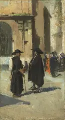 Per La Via by Vincenzo Cabianca, oil on canvas, offered Apr 2021