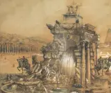 Armando Brasini, Urbe Massima: Le Terme Monumentali, gessetto nero