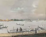 Italico Brass, La Passerella, oil on compensato