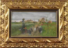 Il Fischio Del Treno by Gino Tommasi, oil on tavoletta, offered Mar 2021