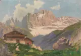Julius Danzinger, Baita Sulle Dolomiti, oil on canvas