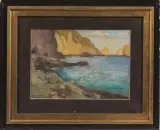 Antonino Calcagnadoro, Capri, oil on card