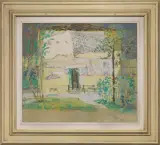 Renato Ballarin, Casa E Giardino, oil on canvas