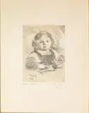 Primo Conti, Ritratto Di Bimba, etching