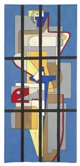 Willi Baumeister, Entwurf für ein Fenster der Kirche ,Notre-Dame-du-Bon-Conseil‘ in Bagnes-Lourtier, 1932, Gouache auf braunem Papier