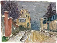 Straße in Sèvres by Gabriele Münter, 1906, Öl auf Leinwand, sold Jun 2010