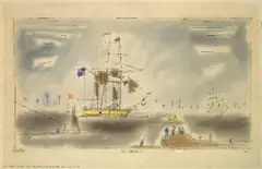 Jolly Offshore II by Lyonel Feininger, 1942, Aquarell und Tuschfeder auf Bütten (Wasserzeichen: FABRIANO (ITALY)), sold Nov 2008