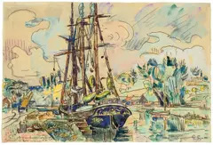 Paul Signac, Pontrieux, 1925, Aquarell und Gouache über Bleistift auf Van-Gelder-Zonen-Bütten